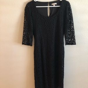 Black lace sheath dress